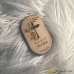 Bomboniere battesimo personalizzate in legno con croce
