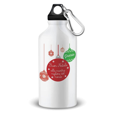 Borraccia Personalizzata Buon Natale alla Maestra Migliore del Mondo-Borraccia-Lol T-shirt