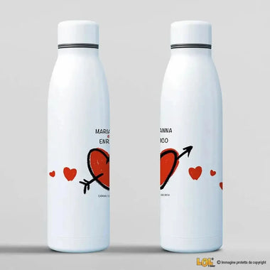 Borraccia Personalizzata con Nomi Cuore con freccia 700 ml-Borraccia-Lol T-shirt