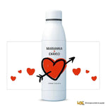 Borraccia Personalizzata con Nomi Cuore con freccia 700 ml-Borraccia-Lol T-shirt