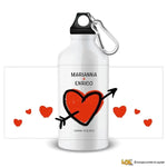 Borraccia Personalizzata con Nomi Cuore con freccia-Borraccia-Lol T-shirt