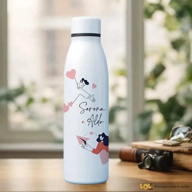 Borraccia Personalizzata con Nomi di Coppia 700 ml-Borraccia-Lol T-shirt