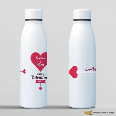 Borraccia Personalizzata con Nomi Happy Valentine's Day 700 ml-Borraccia-Lol T-shirt