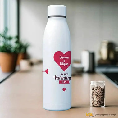 Borraccia Personalizzata con Nomi Happy Valentine's Day 700 ml-Borraccia-Lol T-shirt