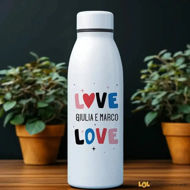 Borraccia Personalizzata con Nomi Love 700 ml-Borraccia-Lol T-shirt