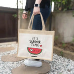 Borsa Mare in Juta “It’s Summer Time” – Grafica Estiva Colorata-Borsa-Lol T-shirt