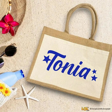 Borsa Mare Personalizzata Nome e Stelle Personalizzata-Borsa-Lol T-shirt
