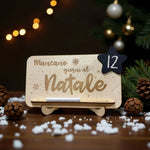 Targa in Legno Countdown al Natale con Lavagna Stellina e Gessetto Incluso