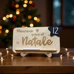 Targa in Legno Countdown al Natale con Lavagna Stellina e Gessetto Incluso