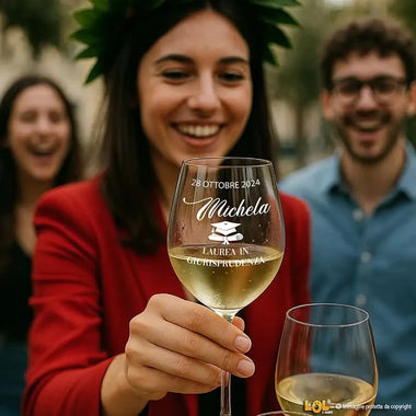 Calice di Laurea Personalizzato con Incisione di Nome e Data