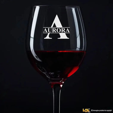Calice Vino Nome e Iniziale Personalizzato - Idea Regalo-Calice da vino-Lol T-shirt