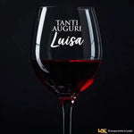 Calice Vino Nome Tanti Auguri con nome personalizzato - Idea Regalo-Calice da vino-Lol T-shirt