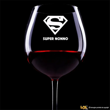 Calice Vino Regalo Nonno - Super Nonno – Idea Regalo per i Nonni, Festa dei Nonni-Calice da vino-Lol T-shirt