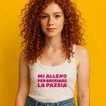 Canotta Donna “Mi alleno per bruciare la pazzia” – Ironia e workout-canotta donna-Lol T-shirt