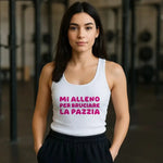 Canotta Donna “Mi alleno per bruciare la pazzia” – Ironia e workout-canotta donna-Lol T-shirt