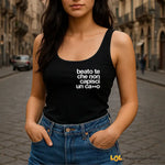 Canotta Donna con Frase Ironica "Beato te che non capisci un ca**o