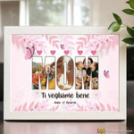 Quadro Personalizzato Mamma con Scritta MOM e 3 Foto - Idea Regalo Unica