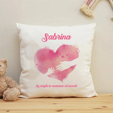 Cuscino Personalizzabile con Nome La Migliore Mamma del Mondo-Cuscino personalizzato-Lol T-shirt