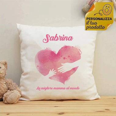 Cuscino Personalizzabile con Nome La Migliore Mamma del Mondo-Cuscino personalizzato-Lol T-shirt