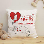 Cuscino Personalizzato con Nomi Buon San Valentino con Gattini-Cuscino personalizzato-Lol T-shirt