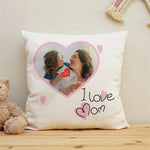 Cuscino Personalizzato I Love Mom con la tua Foto-Cuscino personalizzato-Lol T-shirt
