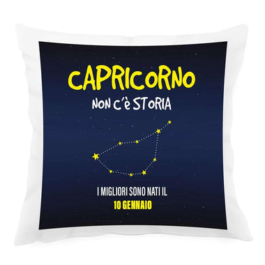 Cuscino Personalizzato Segno Zodiacale Capricorno con Fondo Stellato-Cuscino personalizzato-Lol T-shirt