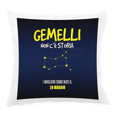 Cuscino Personalizzato Segno Zodiacale Gemelli con Fondo Stellato-Cuscino personalizzato-Lol T-shirt