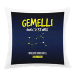 Cuscino Personalizzato Segno Zodiacale Gemelli con Fondo Stellato-Cuscino personalizzato-Lol T-shirt