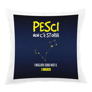 Cuscino Personalizzato Segno Zodiacale Pesci con Fondo Stellato-Cuscino personalizzato-Lol T-shirt