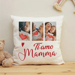 Cuscino Personalizzato Ti Amo Mamma con 3 Foto-Cuscino personalizzato-Lol T-shirt