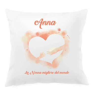 Cuscino Quadrato Personalizzato con Nome La Nonna migliore del mondo – Idea Regalo per i Nonni, Festa dei Nonni-Cuscino personalizzato-Lol T-shirt