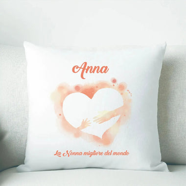 Cuscino Quadrato Personalizzato con Nome La Nonna migliore del mondo – Idea Regalo per i Nonni, Festa dei Nonni-Cuscino personalizzato-Lol T-shirt