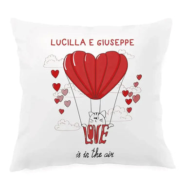 Cuscino Quadrato Personalizzato con Nomi Love is in the air-Cuscino personalizzato-Lol T-shirt