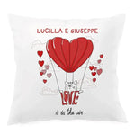 Cuscino Quadrato Personalizzato con Nomi Love is in the air-Cuscino personalizzato-Lol T-shirt
