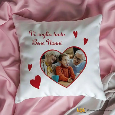 Cuscino Quadrato Personalizzato Nonni Vi voglio tanto bene – Idea Regalo per i Nonni, Festa dei Nonni-Cuscino personalizzato-Lol T-shirt