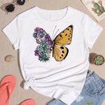 T-shirt Donna con Farfalla Floreale