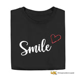 T-shirt Donna "Smile" con Cuore Glitter