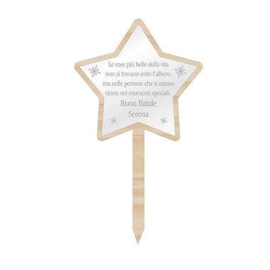 Etichetta Tag Legno da Pianta Personalizzata Buon Natale a forma di Stella-Tag in legno da pianta-Lol T-shirt