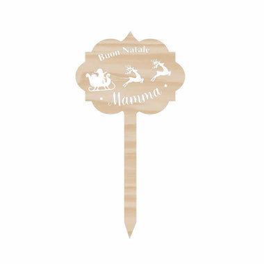 Etichetta Tag Legno da Pianta Personalizzata Buon Natale Mamma-Tag in legno da pianta-Lol T-shirt