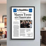 Fac-simile Pagina di Giornale Laurea Personalizzata – Idea Regalo Divertente-Cornice-Lol T-shirt