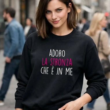 Felpa Donna Adoro la stronza che è in me-Felpa-Lol T-shirt
