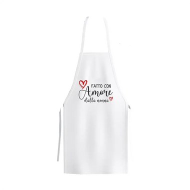 Grembiule Bianco Fatto con amore dalla nonna – Idea Regalo per i Nonni, Festa dei Nonni-Grembiule da Cucina-Lol T-shirt