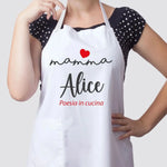 Grembiule Bianco Personalizzato con Nome Mamma Poesia in cucina-Grembiule da Cucina-Lol T-shirt