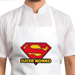 Grembiule Bianco Super Nonno – Idea Regalo per i Nonni, Festa dei Nonni-Grembiule da Cucina-Lol T-shirt