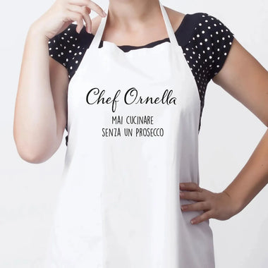 Grembiule Chef Personalizzato, mai cucinare senza un prosecco-Grembiule da Cucina-Lol T-shirt