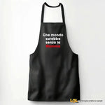 Grembiule Nero per Mamma – Che mondo sarebbe senza la mamma-Grembiule da Cucina-Lol T-shirt