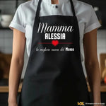 Grembiule Nero Personalizzato per Mamma – La Migliore Cuoca del Mondo-Grembiule da Cucina-Lol T-shirt