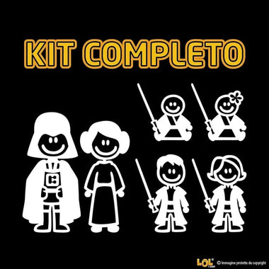 Kit Adesivi Auto Famiglia Star Wars Tribute (6 Pezzi)-adesivi per auto-Lol T-shirt