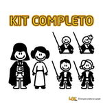 Kit Adesivi Auto Famiglia Star Wars Tribute (6 Pezzi)-adesivi per auto-Lol T-shirt