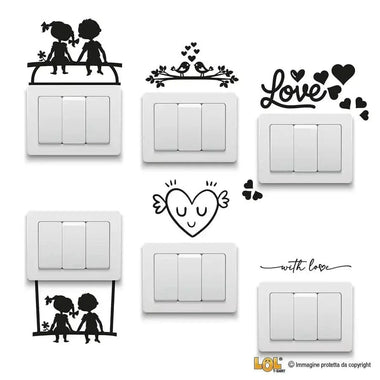 Kit Adesivi Murali per Placche Interruttori - Set 6 Pezzi in Vinile-Adesivi decorativi-Lol T-shirt